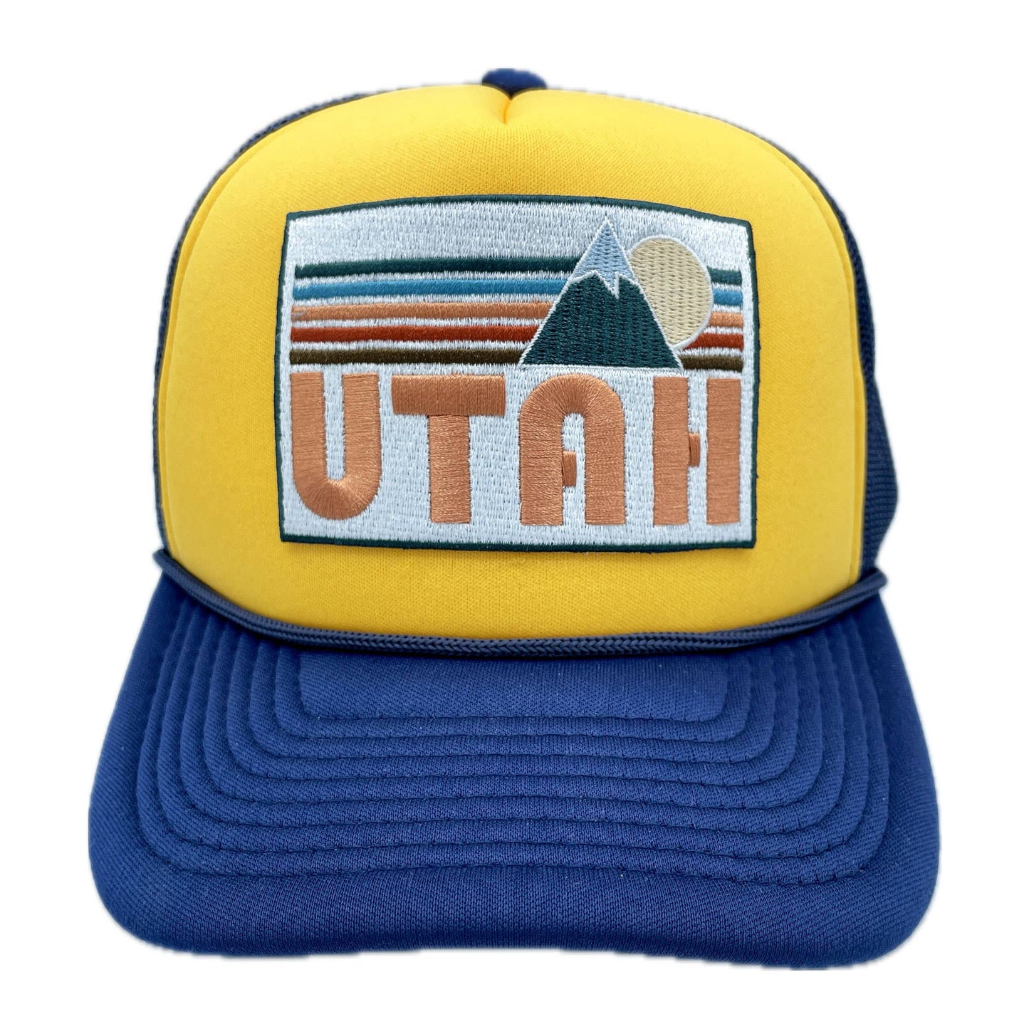 Utah Trucker Hat Retro Mountain - Light Pink/White