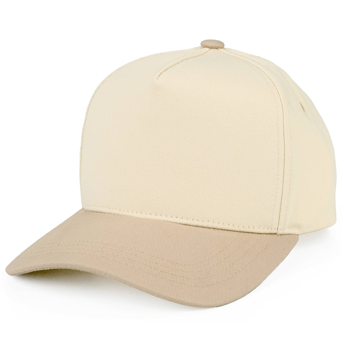 C.C Two Tone Cotton Criss-Cross Back Ponytail Trucker Hat: Black