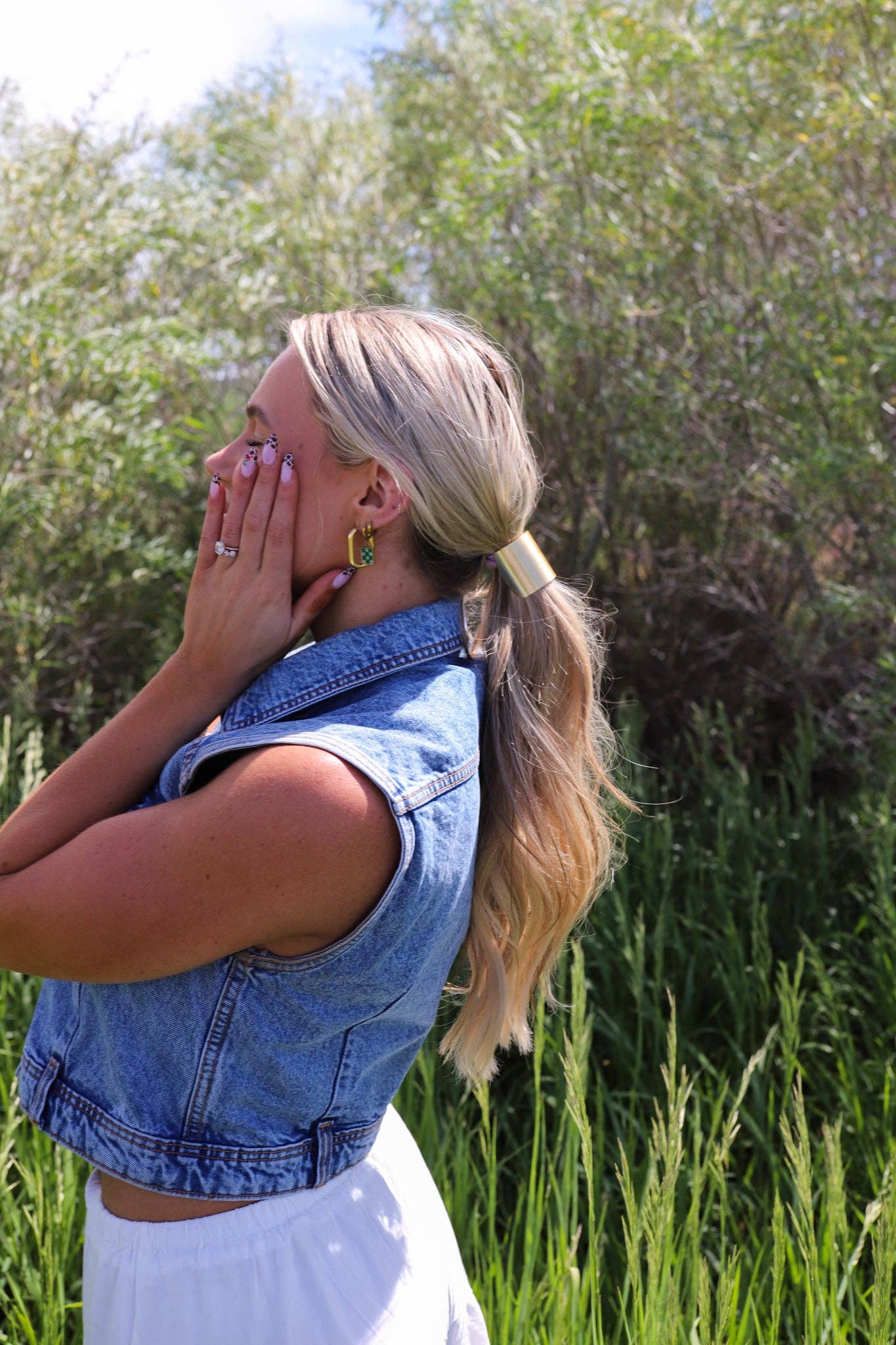 CLASSIC PONYTAIL CUFF ( GOLD + SILVER ): GOLD