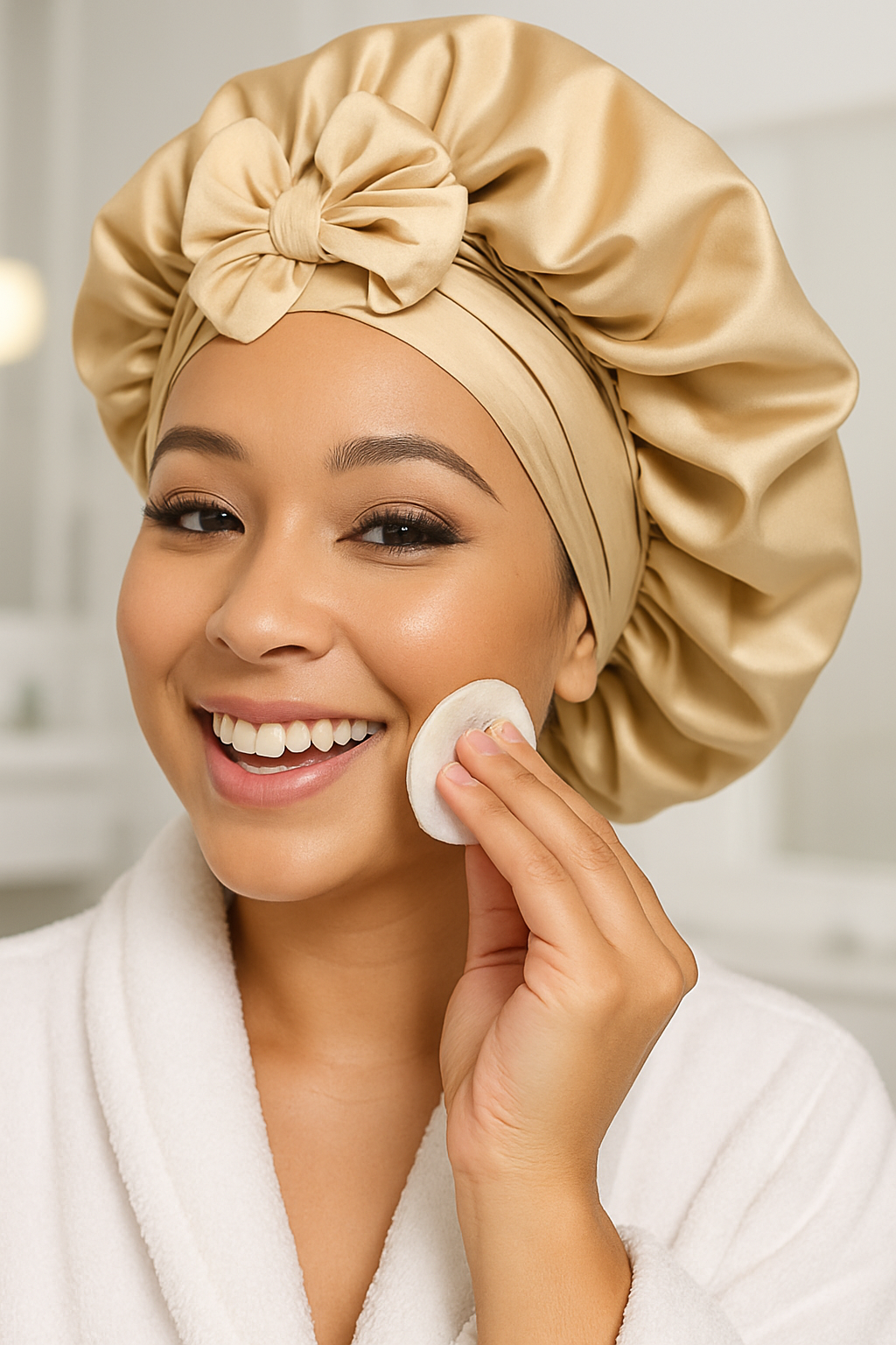 Satin Luxe Double-Lined Hair Bonnet: Blush