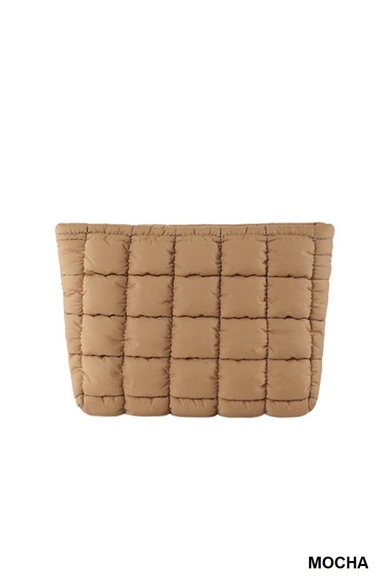 Quilted Cosmetic Makeup Pouch: KELLY GREEN