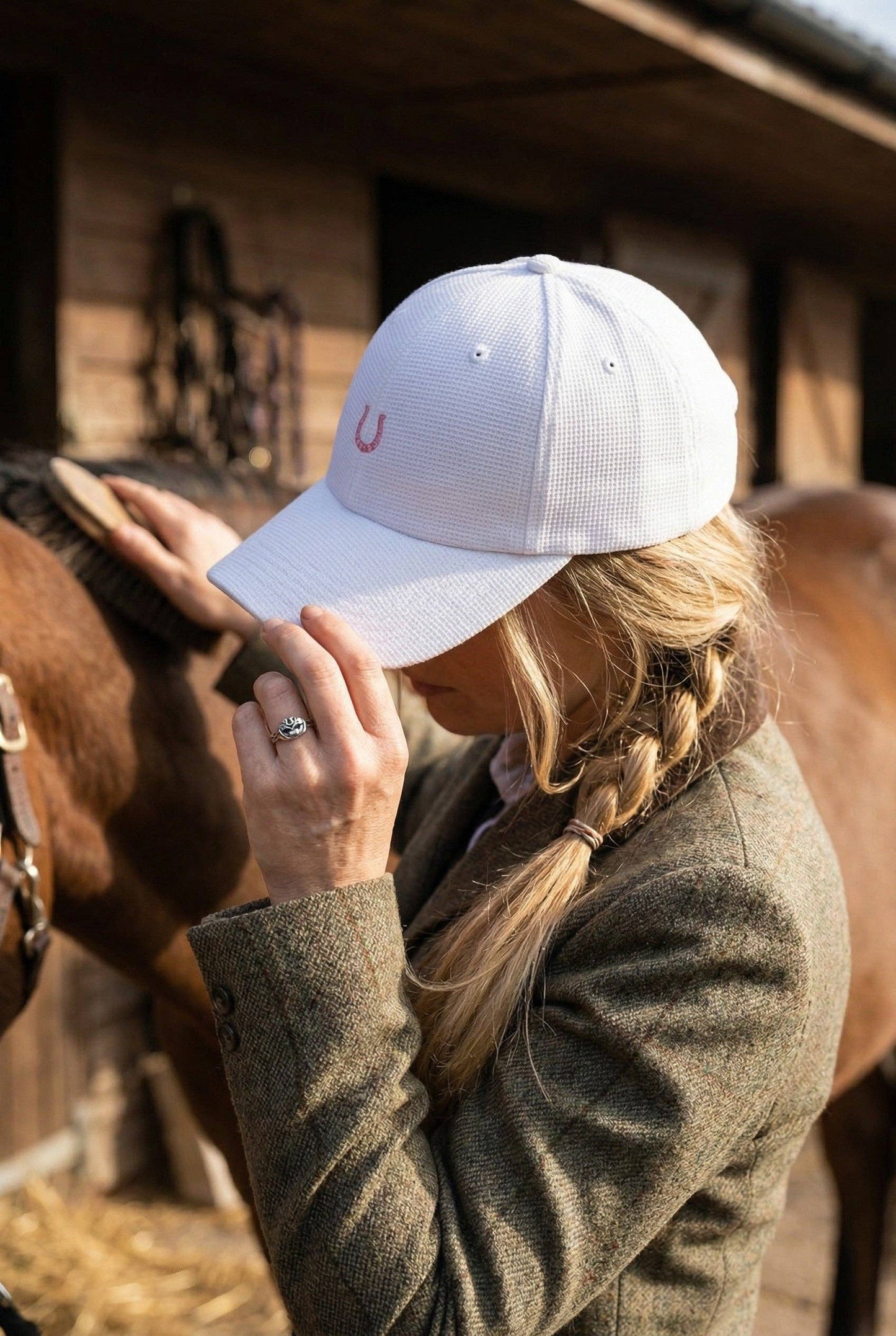 Bridle Up Hope Classic Horseshoe Cap - White
