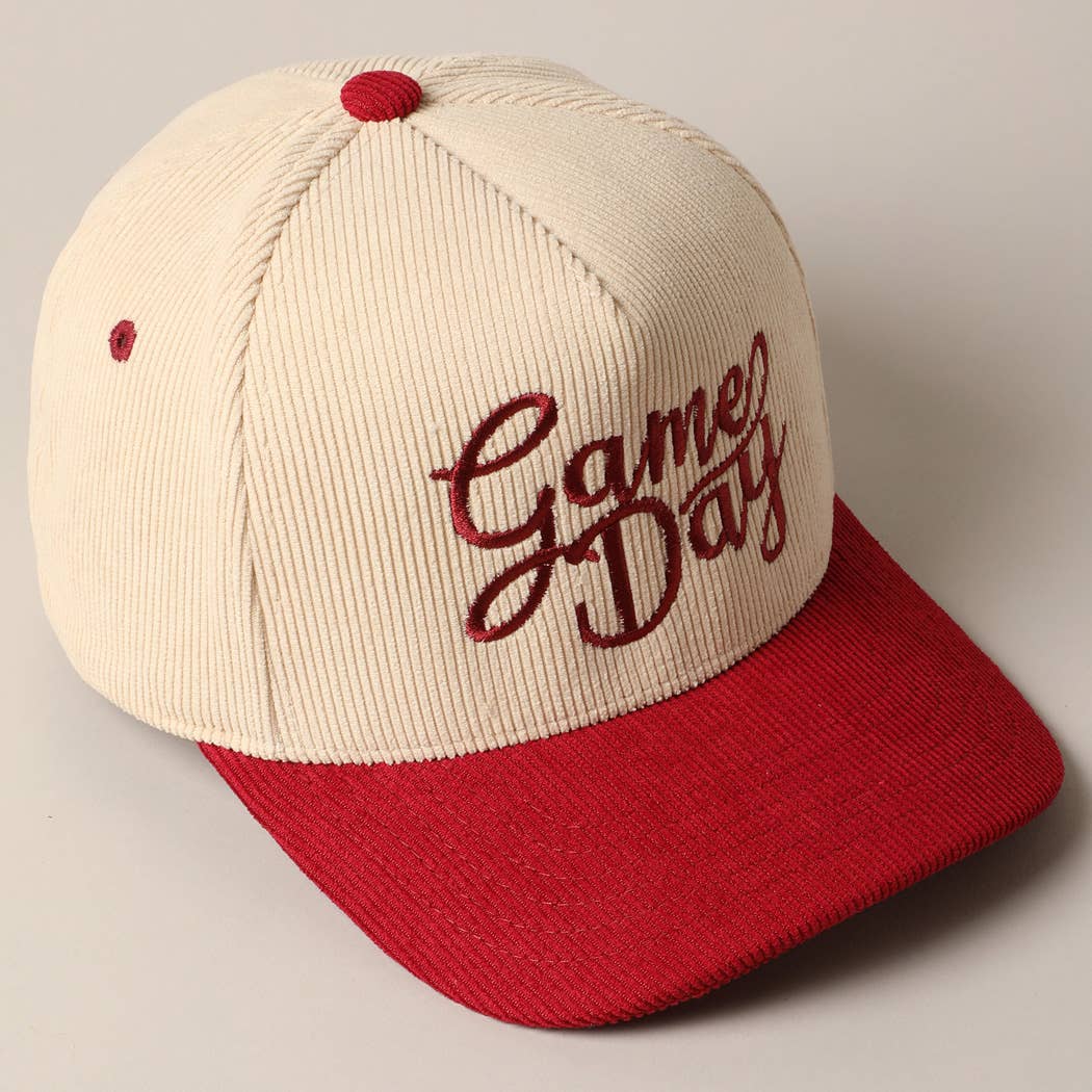 Game Day Corduroy Trucker Baseball Cap: NAVY