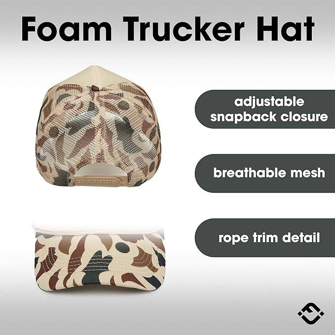 Snapback Trucker Hat - Khaki Camo