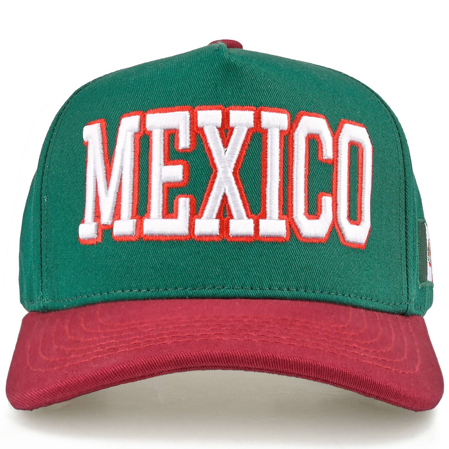 C.C Two-Tone Flag Letter on Two Tone Trucker Hat: Red/Navy
