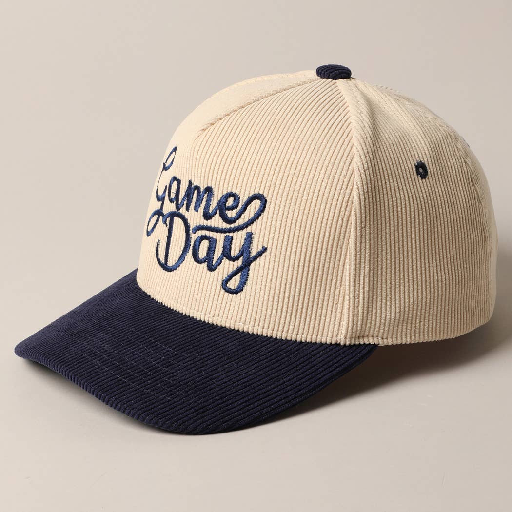 Game Day Corduroy Trucker Baseball Cap: NAVY