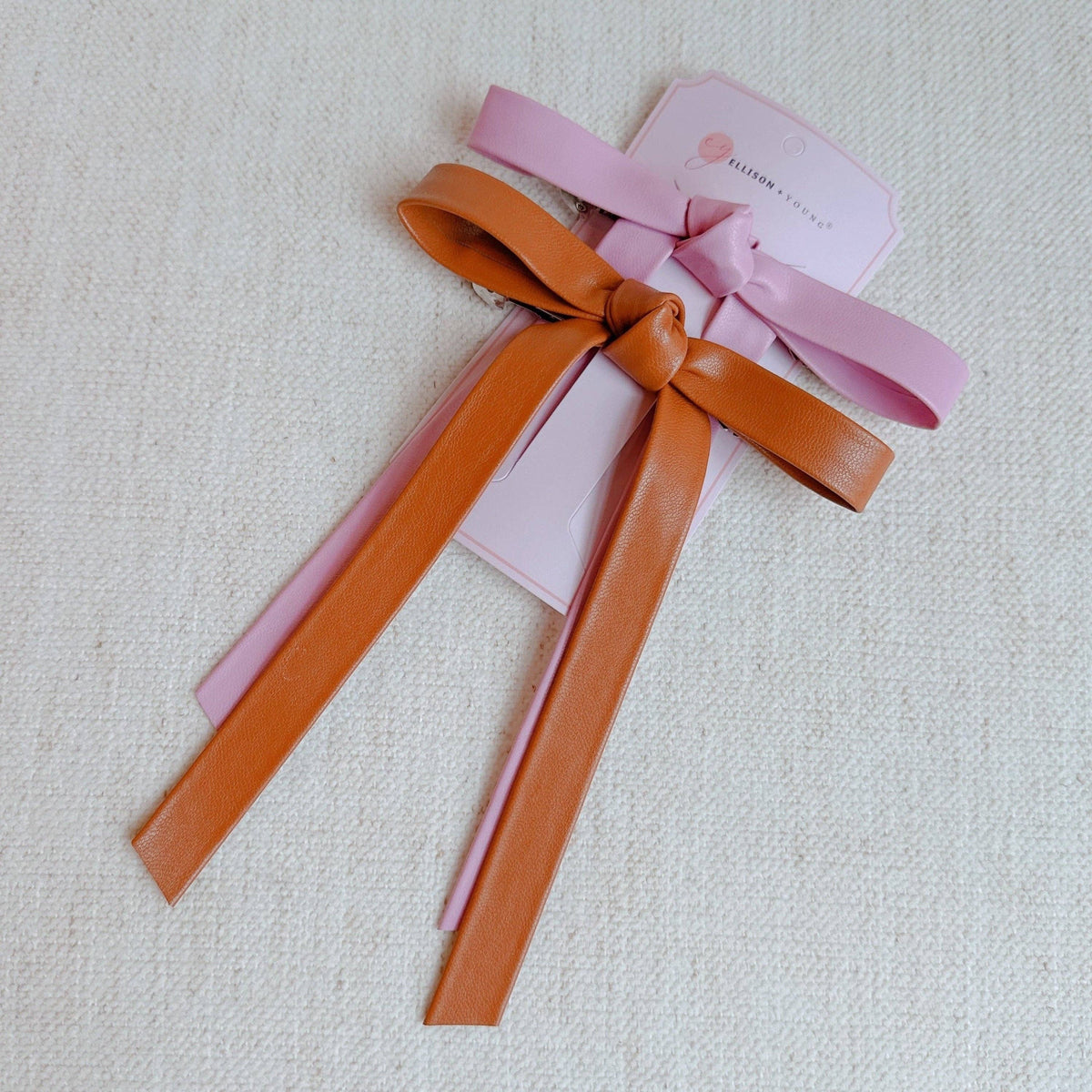 Preppy Bow Hair Clips: Black/Taupe
