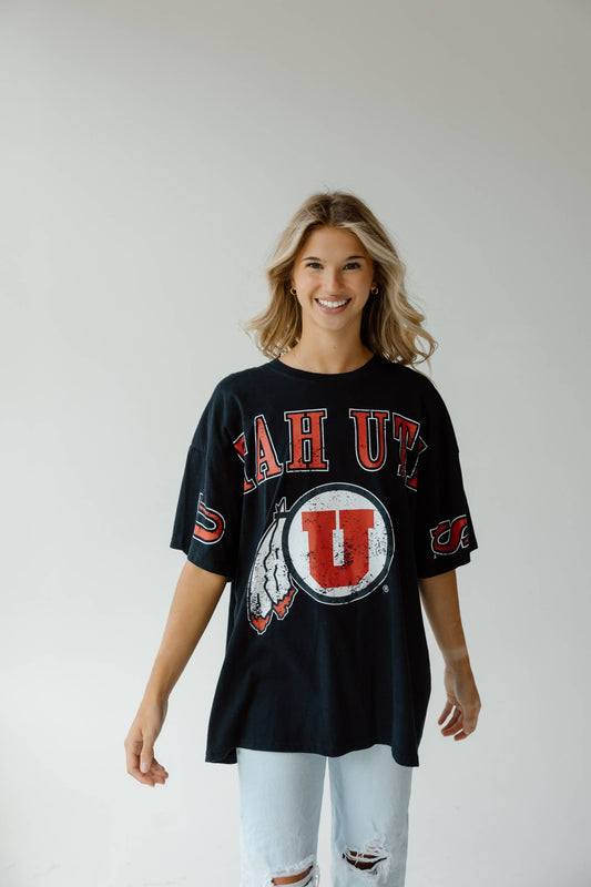 Utah Southern Split Oversized Band Tee: OATMEAL / L