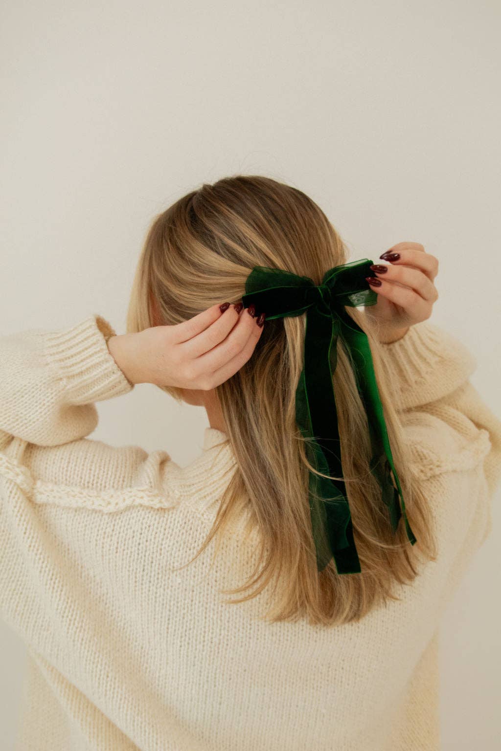 Chiffon + Velvet Bow: Red