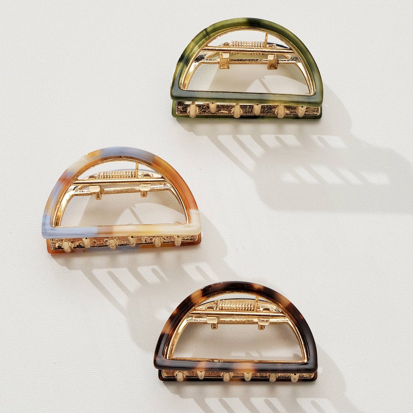 Rosalie Western | Classic Small Half Moon Metal Claw Clip : Assorted