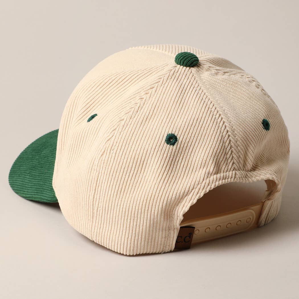 Game Day Corduroy Trucker Baseball Cap: Red