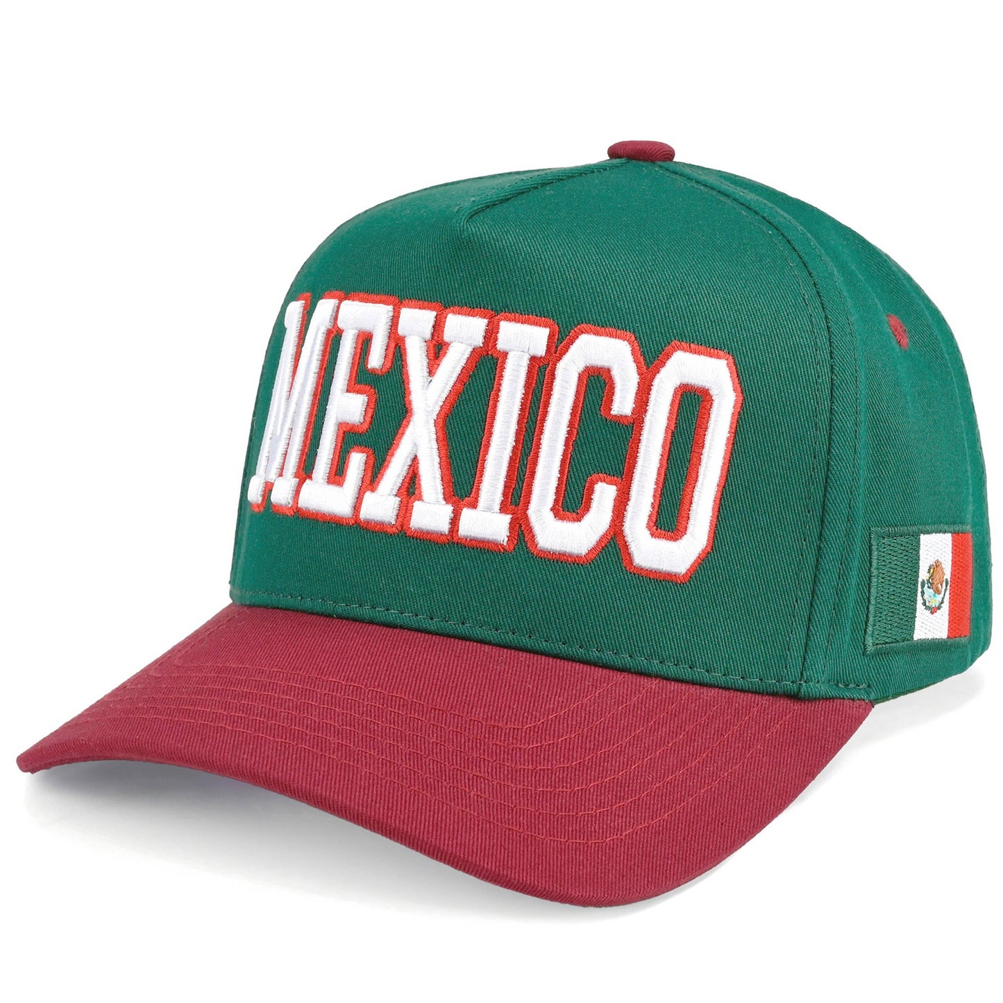 C.C Two-Tone Flag Letter on Two Tone Trucker Hat: Red/Navy