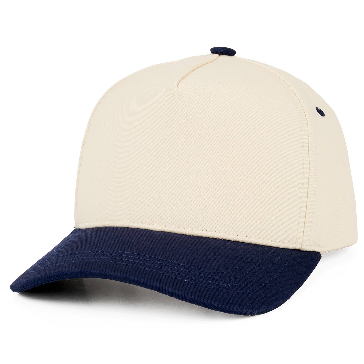 C.C Two Tone Cotton Criss-Cross Back Ponytail Trucker Hat: Black