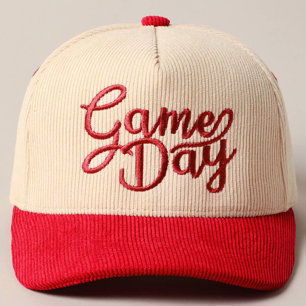 Game Day Corduroy Trucker Baseball Cap: NAVY
