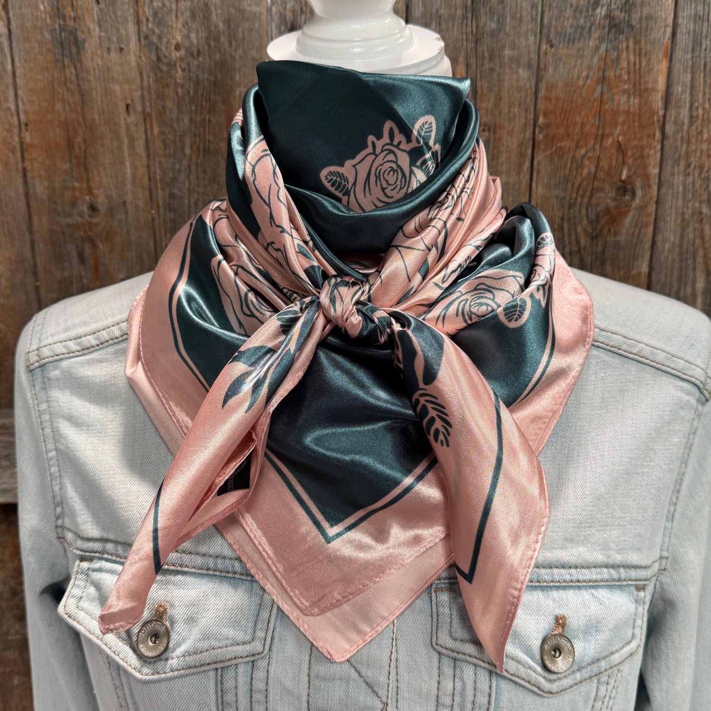 35X35" Baby Pink Roses Wild Rag/Scarf