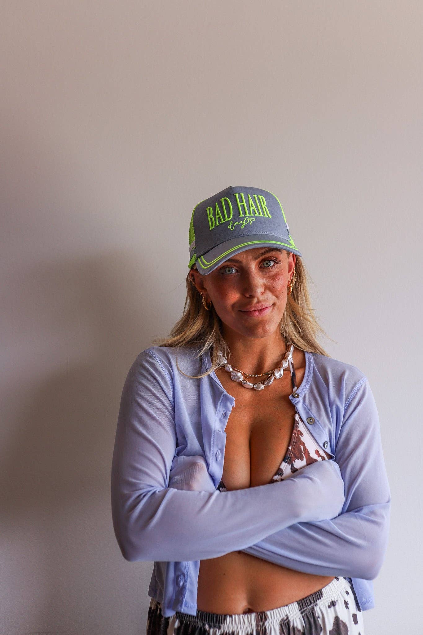 BAD HAIR DAY NEON MESH TRUCKER HAT