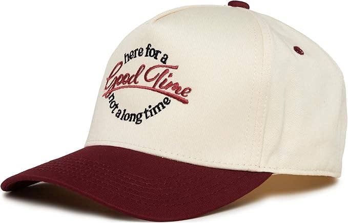 2-Tone Cap - Here for a Good Time Not a Long Time - Burgundy