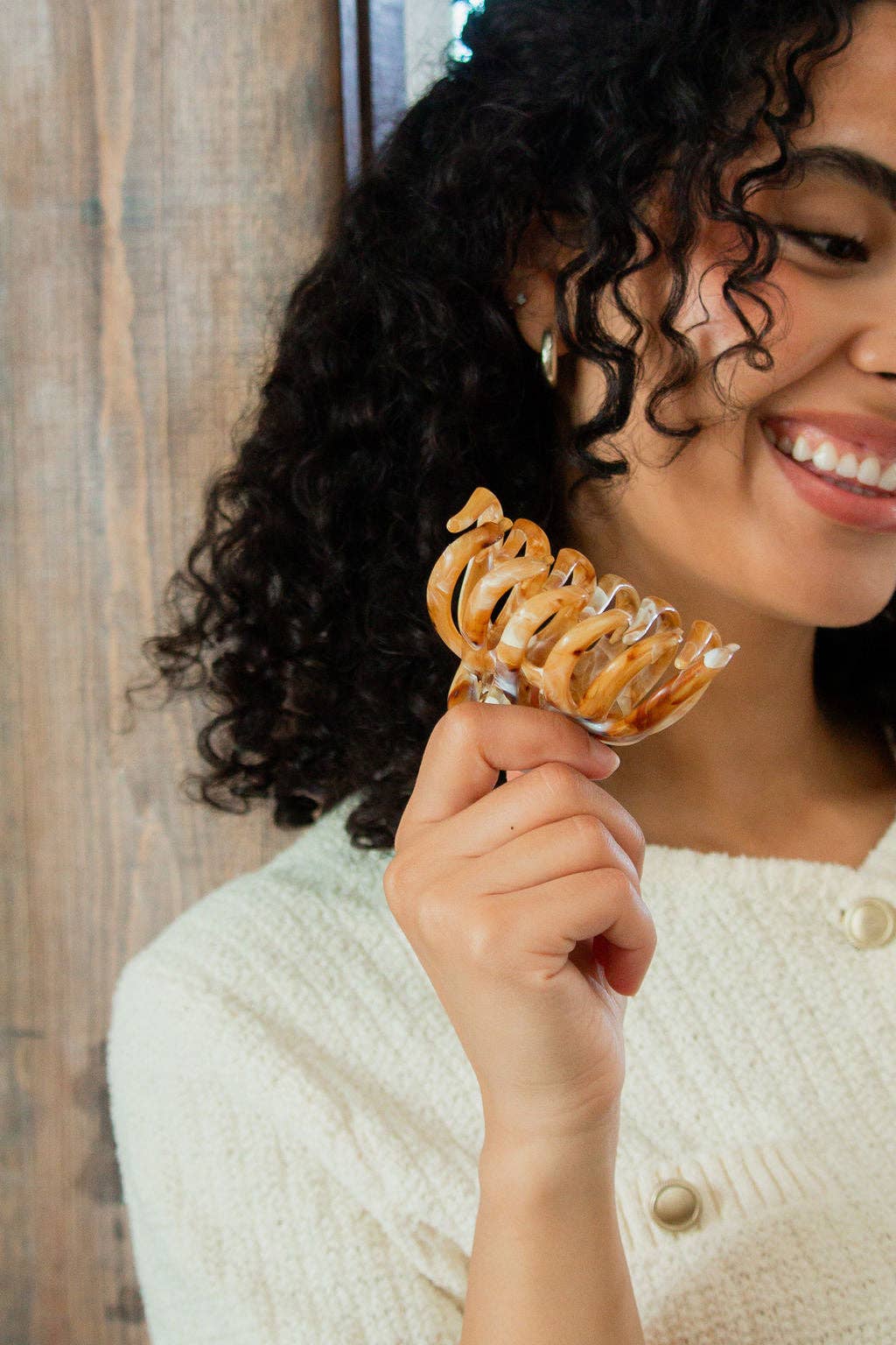 Creamy Latte Octopus Claw Clip