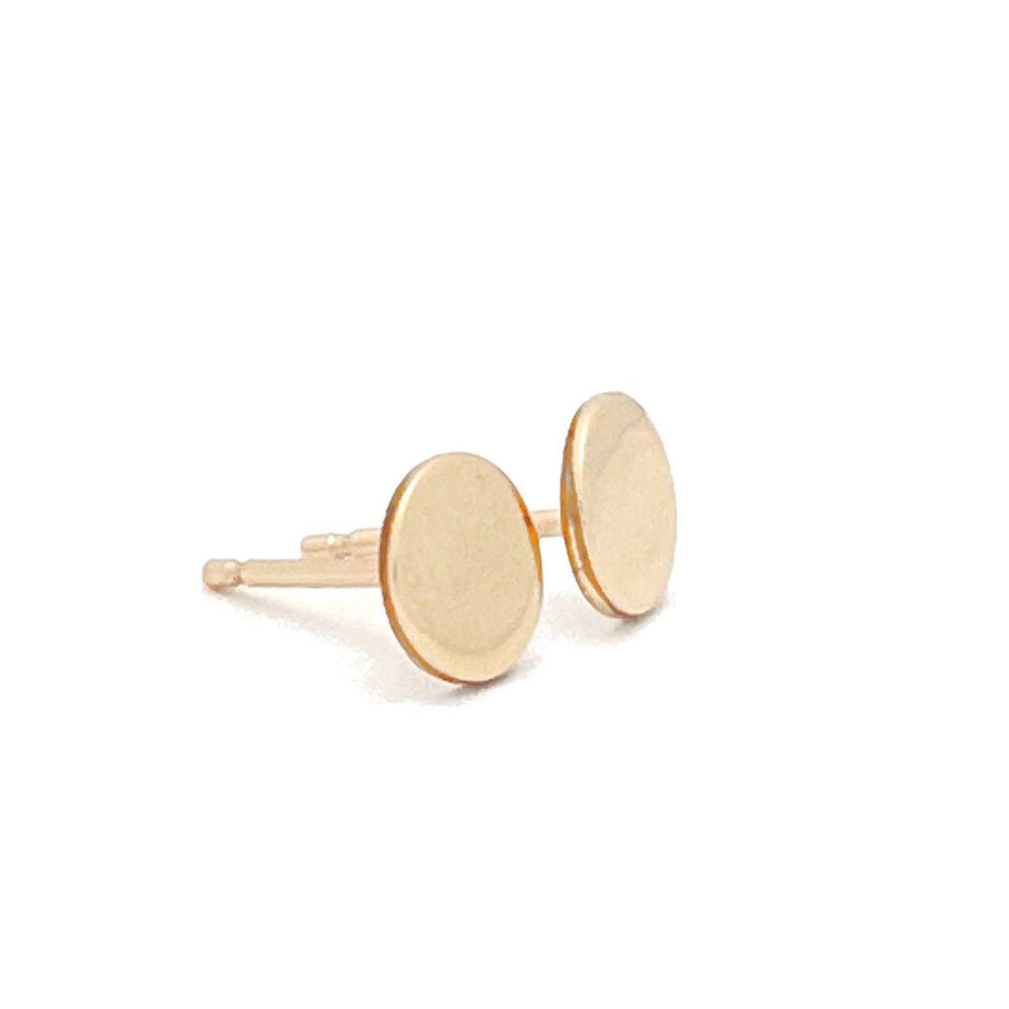 Circle Stud Earrings - Hypoallergenic, Waterproof, Dainty: Hammered / Gold